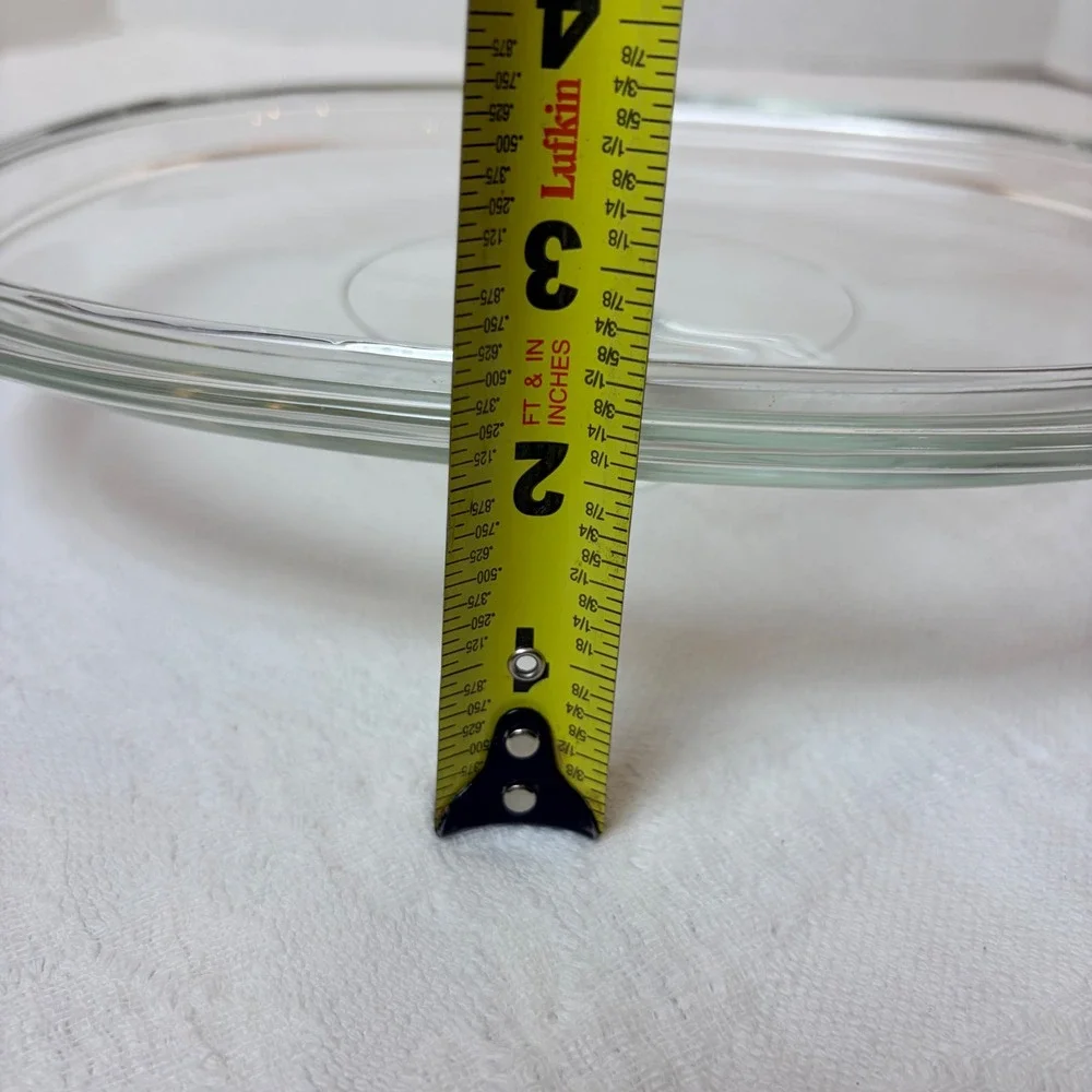 Vintage Pyrex Clear Glass Oval Casserole Lid DC 1 1/2 C Replacement Cover 10.75